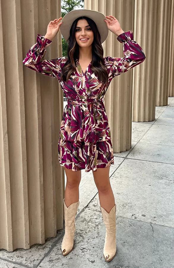 Strik Jurk Met Print Holly Magenta 4 Strik Jurk Met Print Holly Magenta - Afbeelding 4