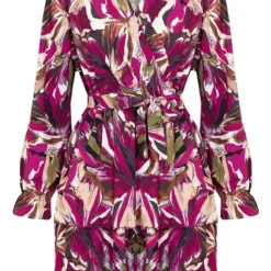 Strik Jurk Met Print Holly Magenta 11 Strik Jurk Met Print Holly Magenta -Mooie Stijl Verkoop Strik Jurk Met Print Holly Magenta 586x900 1