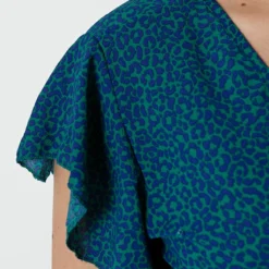 Strik Jurk Panterprint Jade Kobalt -Mooie Stijl Verkoop Strik Jurk Panterprint Jade Kobalt close 586x900 1