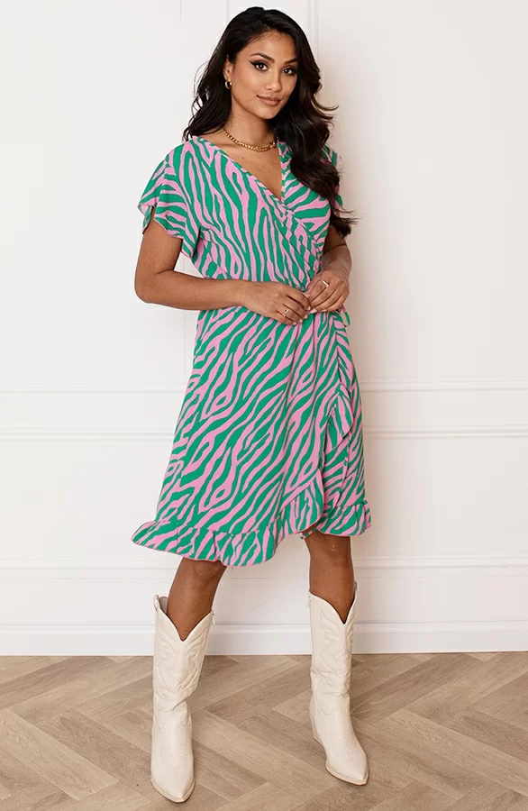 Strik Jurk Zebraprint Jade Groen Roze 5 Strik Jurk Zebraprint Jade Groen Roze - Afbeelding 5