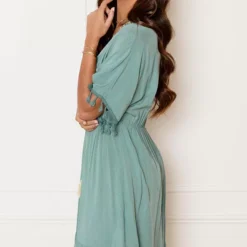 V-hals Lurex Jurk Maris Dust Mint -Mooie Stijl Verkoop V HALS LUREX JURK MARIS DUST MINT 4 586x900 1