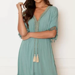 Deal V-hals Lurex Jurk Maris -Mooie Stijl Verkoop V HALS LUREX JURK MARIS DUST MINT 5 586x900 1