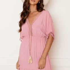 Mooie Stijl Verkoop -Mooie Stijl Verkoop V HALS LUREX JURK MARIS DUST PINK 6 586x900 1