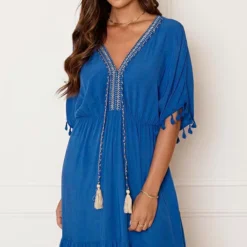 Deal V-hals Lurex Jurk Maris -Mooie Stijl Verkoop V HALS LUREX JURK MARIS KOBALT 6 586x900 2