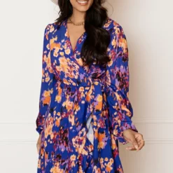 V-Hals Print Jurk Britte Kobalt -Mooie Stijl Verkoop V Hals Print Jurk Britte Kobalt 6 1 586x900 2