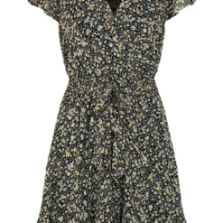 V-hals Bloemen Jurk Kimberly Marine Geel -Mooie Stijl Verkoop V hals Bloemen Jurk Kimberly Marine Geel 586x900 1