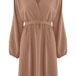 V-hals Jurk Kate Taupe -Mooie Stijl Verkoop V hals Jurk Kate Taupe 586x900 2