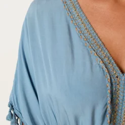 V-hals Lurex Jurk Maris Jeansblauw 14 V-hals Lurex Jurk Maris Jeansblauw -Mooie Stijl Verkoop V hals Lurex Jurk Maris Jeansblauw 1 586x900 1