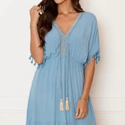 V-hals Lurex Jurk Maris Jeansblauw 10 V-hals Lurex Jurk Maris Jeansblauw -Mooie Stijl Verkoop V hals Lurex Jurk Maris Jeansblauw 3 586x900 1