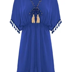 V-hals Lurex Jurk Maris Kobalt -Mooie Stijl Verkoop V hals Lurex Jurk Maris Kobalt 586x900 1