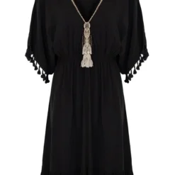 V-hals Lurex Jurk Maris Zwart 13 V-hals Lurex Jurk Maris Zwart -Mooie Stijl Verkoop V hals Lurex Jurk Maris Zwart 586x900 1