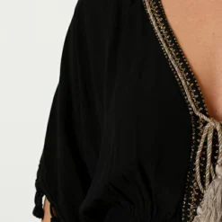 V-hals Lurex Jurk Maris Zwart 11 V-hals Lurex Jurk Maris Zwart -Mooie Stijl Verkoop V hals Lurex Jurk Maris Zwart close 586x900 1