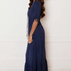 V-hals Lurex Jurk Maxi Maris Marine 10 V-hals Lurex Jurk Maxi Maris Marine -Mooie Stijl Verkoop V hals Lurex Jurk Maxi Marine 5 586x900 1