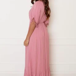 V-hals Lurex Jurk Maxi Maris Dust Pink -Mooie Stijl Verkoop V hals Lurex Jurk Maxi Maris Dust Pink 1 586x900 1