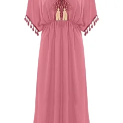 V-hals Lurex Jurk Maxi Maris Dust Pink -Mooie Stijl Verkoop V hals Lurex Jurk Maxi Maris Dust Pink 586x900 1