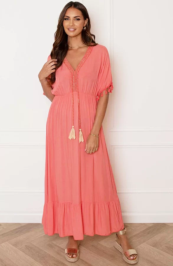 Deal V-hals Lurex Jurk Maxi Maris 9 Deal V-hals Lurex Jurk Maxi Maris - Afbeelding 9