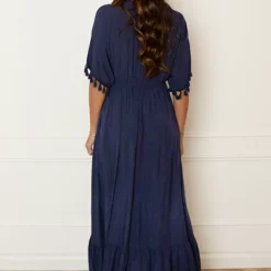 V-hals Lurex Jurk Maxi Maris Marine 11 V-hals Lurex Jurk Maxi Maris Marine -Mooie Stijl Verkoop V hals Lurex Jurk Maxi Maris Marine 586x900 1