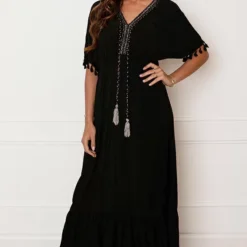 Deal V-hals Lurex Jurk Maxi Maris 14 Deal V-hals Lurex Jurk Maxi Maris -Mooie Stijl Verkoop V hals Lurex Jurk Maxi Maris Zwart 1 586x900 2