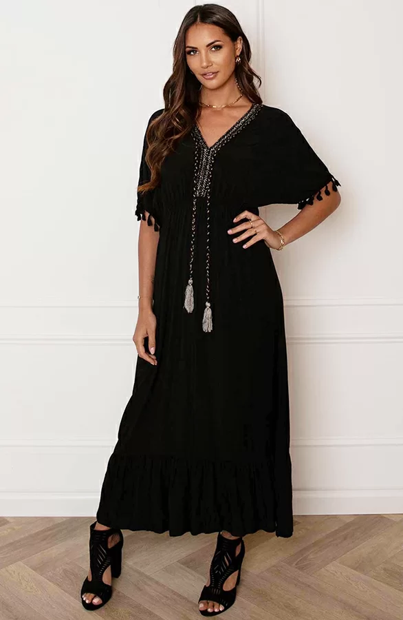 Deal V-hals Lurex Jurk Maxi Maris 5 Deal V-hals Lurex Jurk Maxi Maris - Afbeelding 5