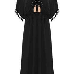 V-hals Lurex Jurk Maxi Maris Zwart 13 V-hals Lurex Jurk Maxi Maris Zwart -Mooie Stijl Verkoop V hals Lurex Jurk Maxi Maris Zwart 586x900 1