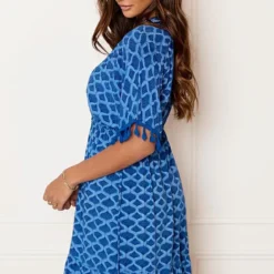 V-hals Lurex Jurk Print Maris Kobalt -Mooie Stijl Verkoop V hals Lurex Jurk Print Maris Kobalt 3 586x900 1