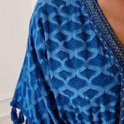 V-hals Lurex Jurk Print Maris Kobalt -Mooie Stijl Verkoop V hals Lurex Jurk Print Maris Kobalt 5 586x900 1