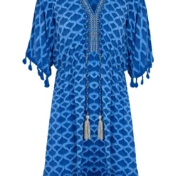 V-hals Lurex Jurk Print Maris Kobalt -Mooie Stijl Verkoop V hals Lurex Jurk Print Maris Kobalt 586x900 1