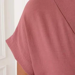 V-hals Midi Jurk Lilly Dust Roze -Mooie Stijl Verkoop V hals Midi Jurk Lilly Dust Roze close 586x900 1