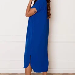 V-hals Midi Jurk Lilly Kobalt -Mooie Stijl Verkoop V hals Midi Jurk Lilly Kobalt 4 586x900 2