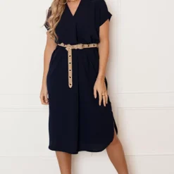 V-hals Midi Jurk Lilly Marine -Mooie Stijl Verkoop V hals Midi Jurk Lilly Marine 2 586x900 2