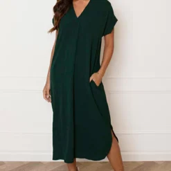 V-hals Midi Jurk Lilly Smaragd