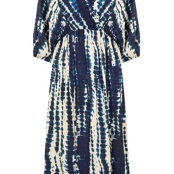 V-hals Print Jurk Gianna Marine -Mooie Stijl Verkoop V hals Print Jurk Gianna Marine 586x900 1