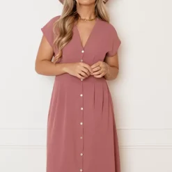 V-hals Strik Jurk Fea Dust Roze 14 V-hals Strik Jurk Fea Dust Roze -Mooie Stijl Verkoop V hals strik Jurk Fea Dust Roze 2 586x900 1