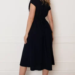 V-hals Strik Jurk Fea Marine -Mooie Stijl Verkoop V hals strik Jurk Fea Marine 5 586x900 1