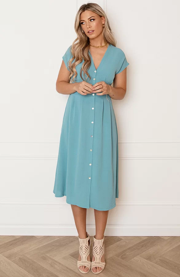 V-hals Strik Jurk Fea Mint 10 V-hals Strik Jurk Fea Mint - Afbeelding 10