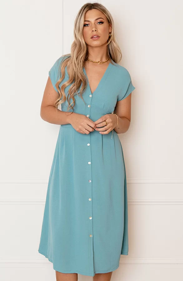 V-hals Strik Jurk Fea Mint 6 V-hals Strik Jurk Fea Mint - Afbeelding 6