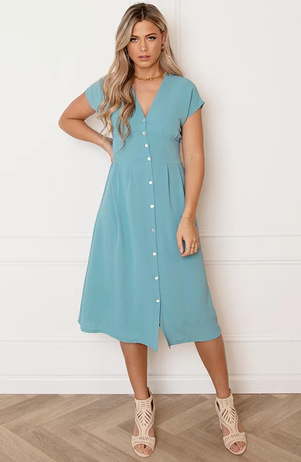 V-hals Strik Jurk Fea Mint 9 V-hals Strik Jurk Fea Mint - Afbeelding 9