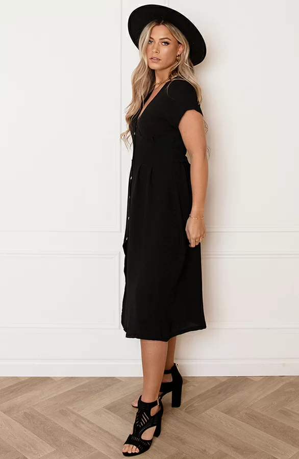 V-hals Strik Jurk Fea Zwart 10 V-hals Strik Jurk Fea Zwart - Afbeelding 10